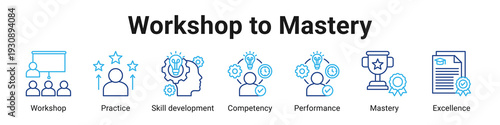 Workshop To Mastery web banner icon vector illustration.