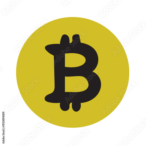 Bitcoin Cryptocurrency Icon – Digital Currency and Blockchain Symbol