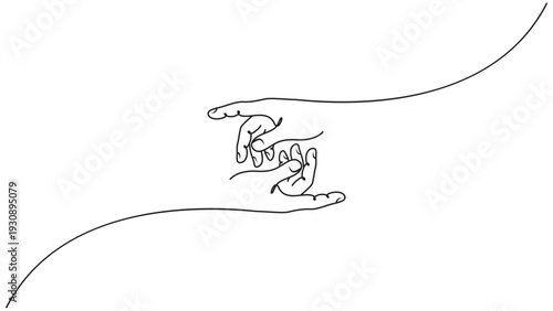 Abstract DNA Helix Shape Formed by Intertwined Hands, Science and Genetics Concept