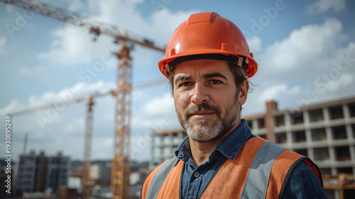 Confident Construction Worker on Site