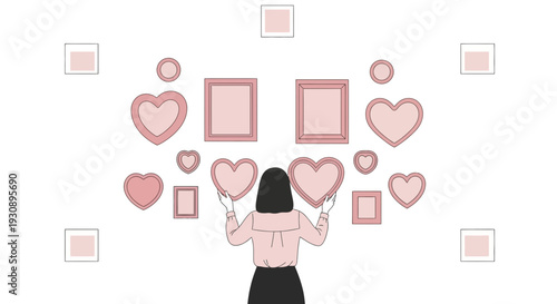 Person Choosing Decorative Frames for Their Memory Wall Display