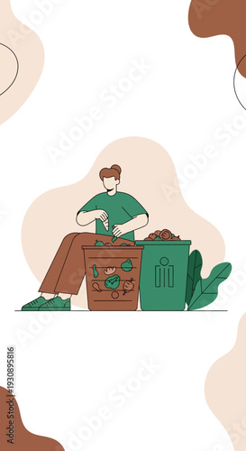 Person Composting Organic Waste For Sustainable Gardening And Healthy Living