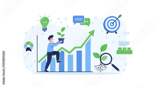 Business growth and financial success illustration
