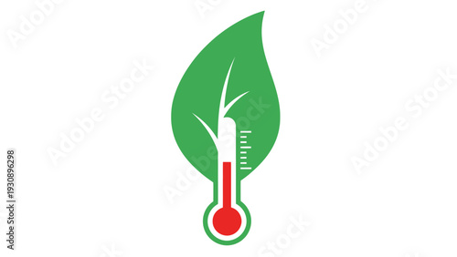 Leaf thermometer icon representing eco-friendly temperature measurement.