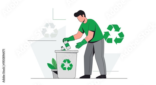 Person Recycling Plastic Bottles In A Bin Promoting Environmental Responsibility And Sustainability