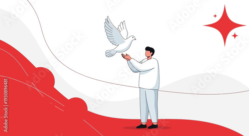 Person Releasing A Dove A Symbol Of Peace And Hope
