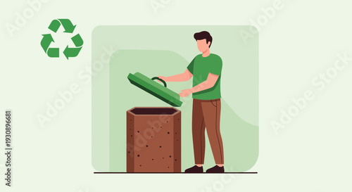 Person Tending To Compost Bin For Sustainable Living