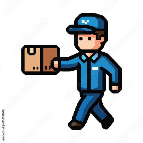 Delivery Man Carrying Package