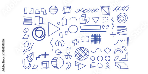 Collection of various geometric shapes and symbols