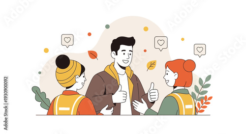 Positive Collaboration And Community Engagement Thumbs Up Gesture