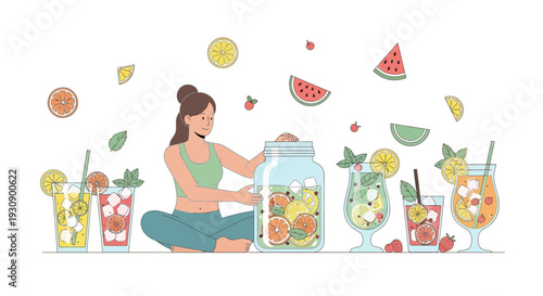 Refreshing Summer Infusions Prepared by a Woman