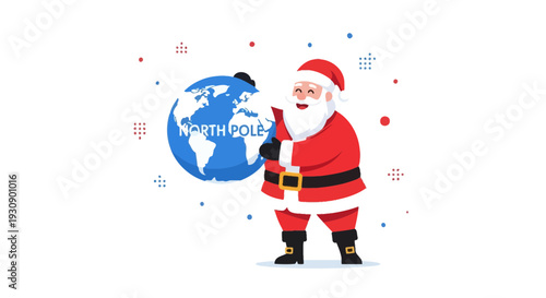 Santa Claus Holding the North Pole Globe Festive Christmas Celebration