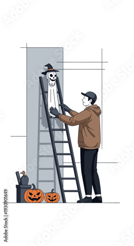 Seasonal Decoration Setup For Spooky Celebrations