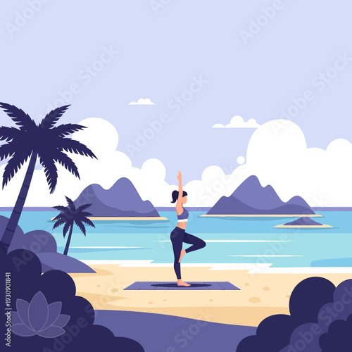 Serene Beach Yoga Retreat Tranquil Ocean View