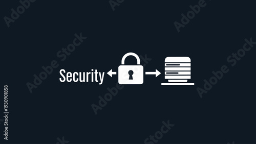 Digital security with padlock and data icon