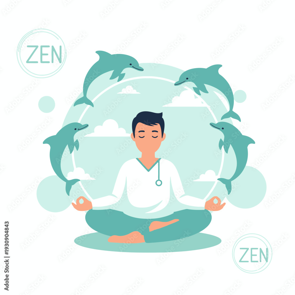 Fototapeta premium Serene Dolphin Meditation Circle For Inner Peace And Tranquility