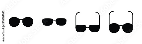 Assortment of sunglasses icons showing different shapes and styles