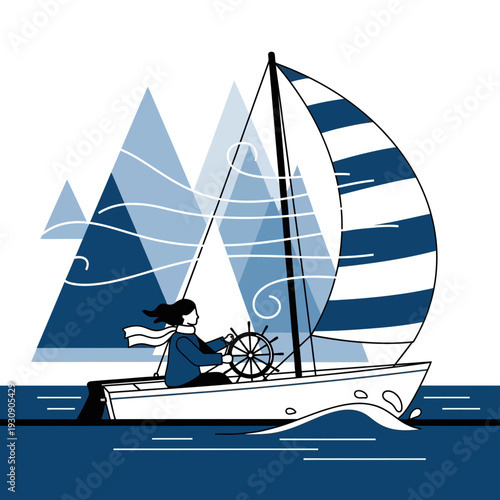 Serene Sailing Adventure Through Majestic Blue Mountains