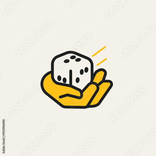 Dice held in hand symbolizing chance luck risk decision isolated