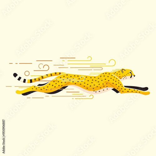 Speeding Cheetah Abstract Illustration Representing Velocity And Agility