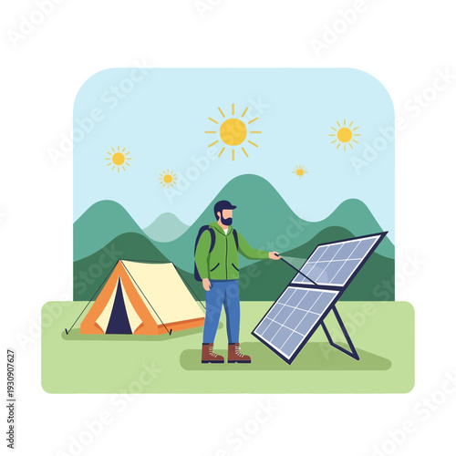 Sustainable Camping Adventure With Portable Solar Power Generation