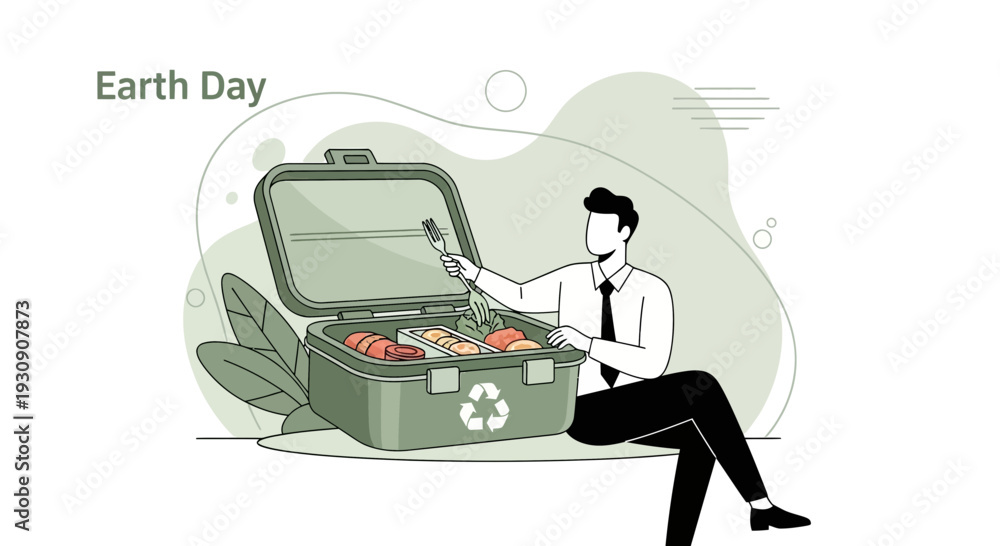 Fototapeta premium Sustainable Lunch Choices For A Greener Earth Day Celebration
