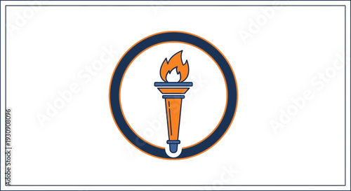 Symbol Of Achievement And Success Torch Emblem