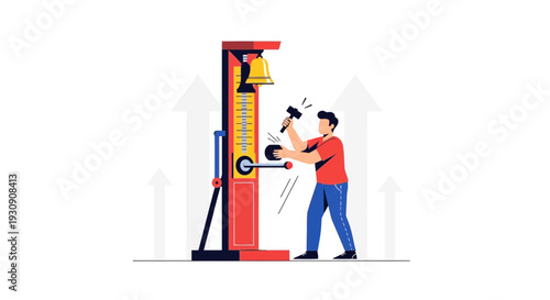 The High Striker Challenge Demonstrates Strength And Determination In A Fun Carnival Game