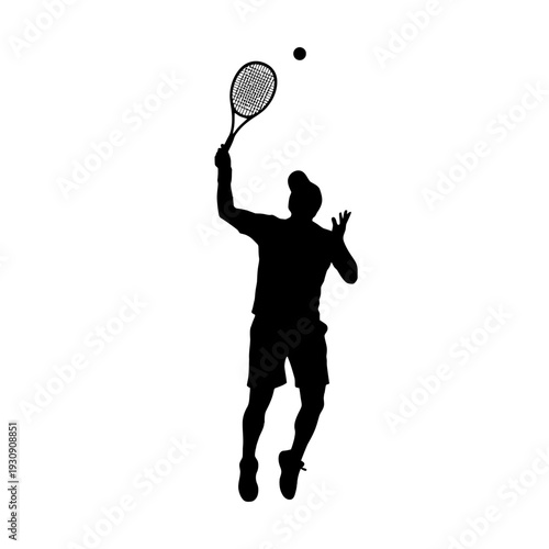 Silhouette of a badminton player in midair performing a powerful smash during a match.
