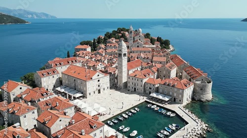 Wallpaper Mural Historic Adriatic island town with red roofs and clear sea Torontodigital.ca