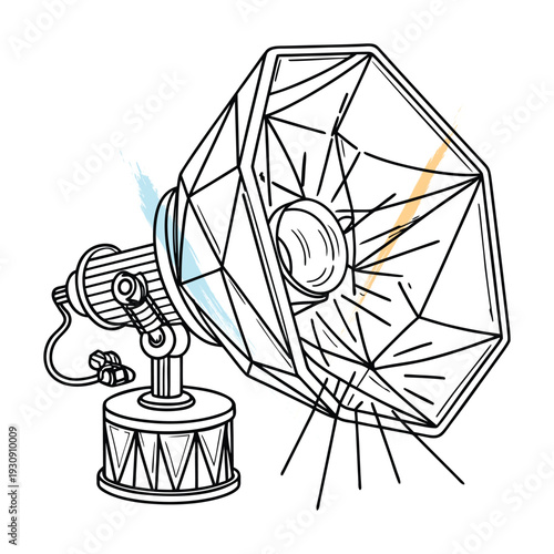 Dramatic Stage Lighting Illustration: Abstract Line Art Design for Theatrical Productions and Event Visuals