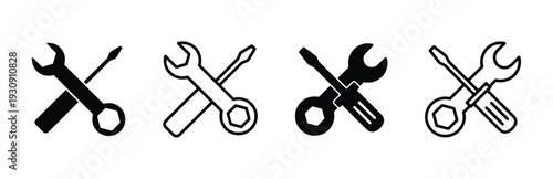 Crossed wrench and screwdriver icons, representing tools and repair