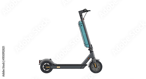 Electric Scooter with Foldable Design and Teal Accents.