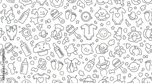 Collection of Baby Related Icons and Symbols.