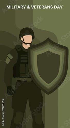Veterans Day Soldier Shield Protection Honor Service