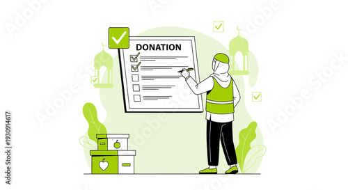 Volunteering For Charity And Donation Management With A Checklist