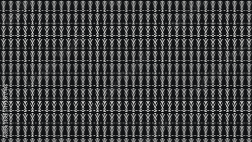 Seamless dark geometric pattern featuring repeating white tribal arrowheads and chevron pillars perfect for minimalist textile prints and modern wallpaper