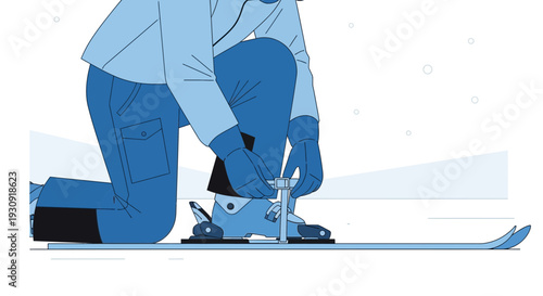 Winter Sport Preparation Close Up Action Shot