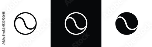 Abstract yin yang symbols in different styles and backgrounds