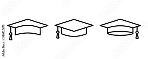 Academic graduation caps symbolizing education, achievement, and commencement ceremonies