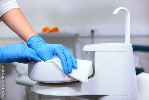 Disinfection and cleaning in the dental office. The concept of cleanliness and health. Patient safety in modern medical conditions.