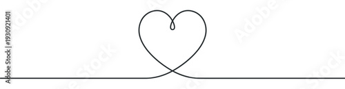 Continuous line heart shape drawing illustration vector design beautifully symbolizes affection, unity, and romantic connection with a minimalist aesthetic.