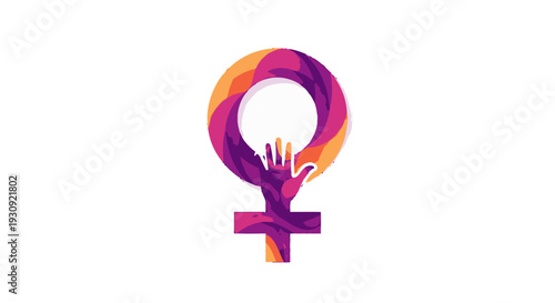 Female empowerment symbol with hand inside female sign.