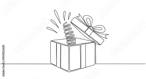 Surprise Gift Box Opening with Spring