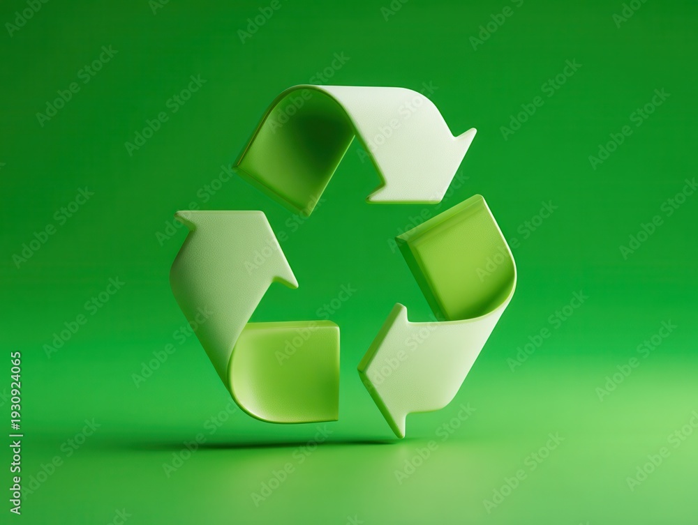 Fototapeta premium recycling symbol 3d isolated on a green background