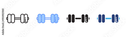 Barbell icon set multiple style collection