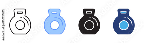 Kettlebell icon set multiple style collection