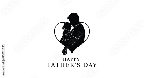 Vector illustration of a father and child in a heart for Father's Day