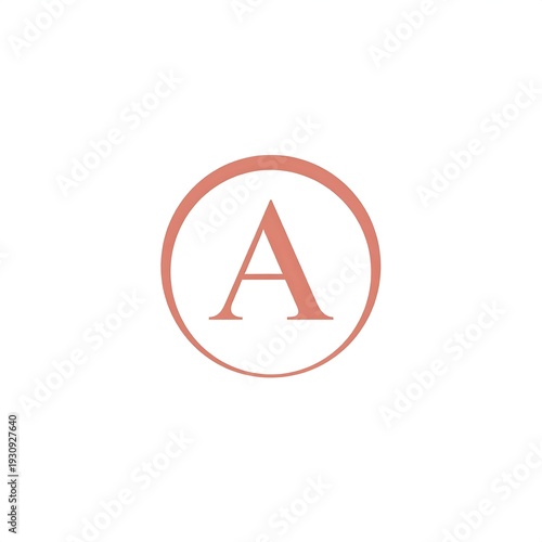 Free Download Letter A. Single rose letterform encircled, minimal design on white background - GFXLoad