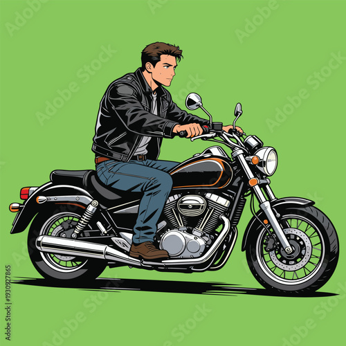 man riding a classic motorbike